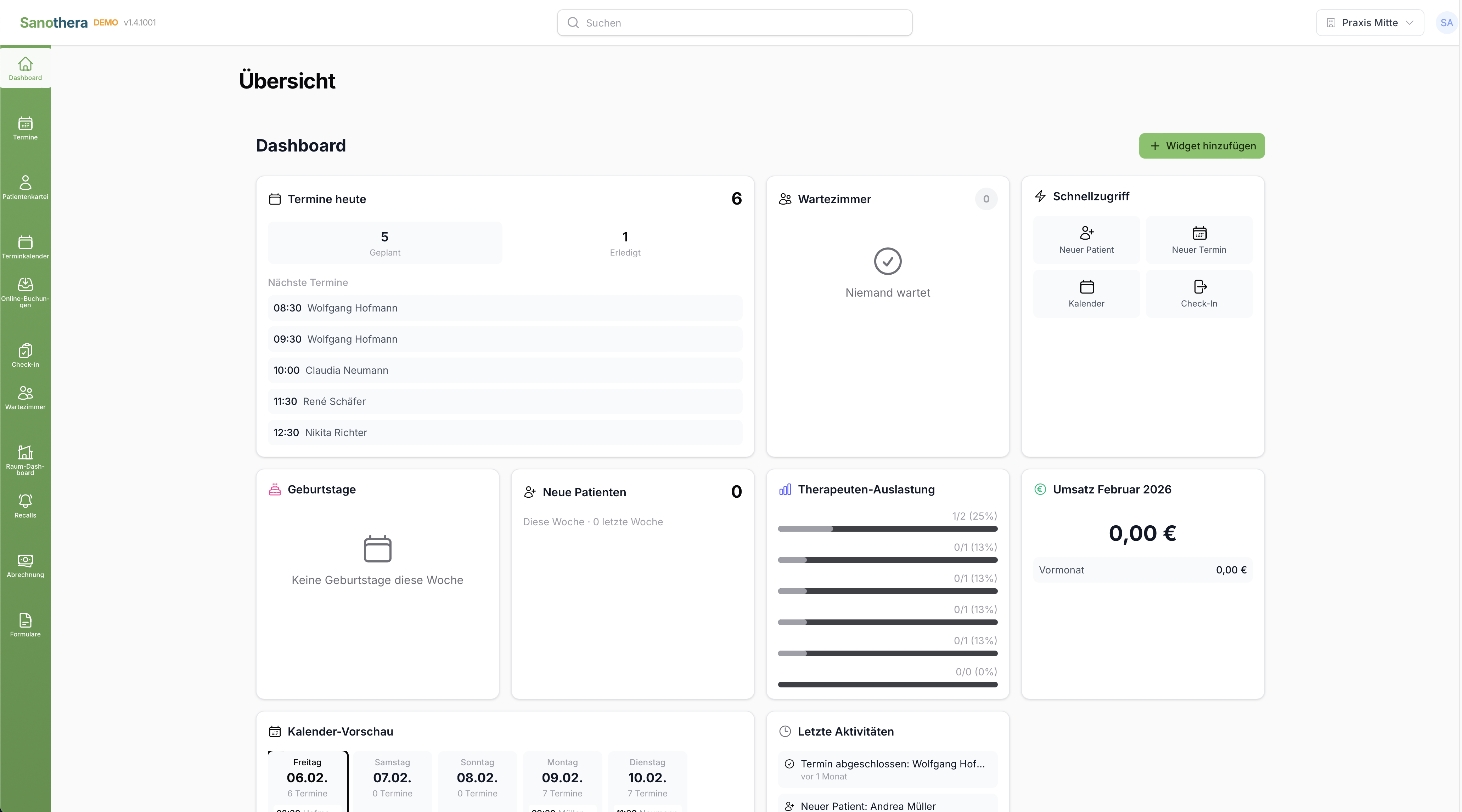 Sanothera Dashboard