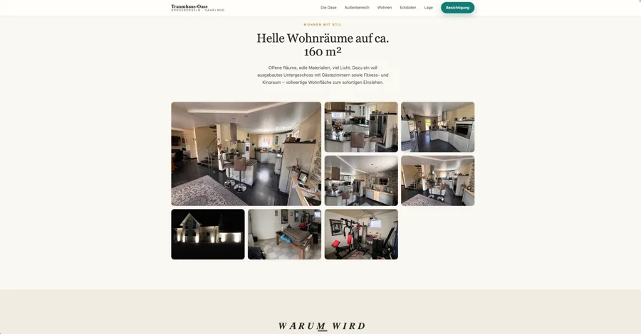 Traumhaus-Oase Website — Wohnräume in der Foto-Galerie